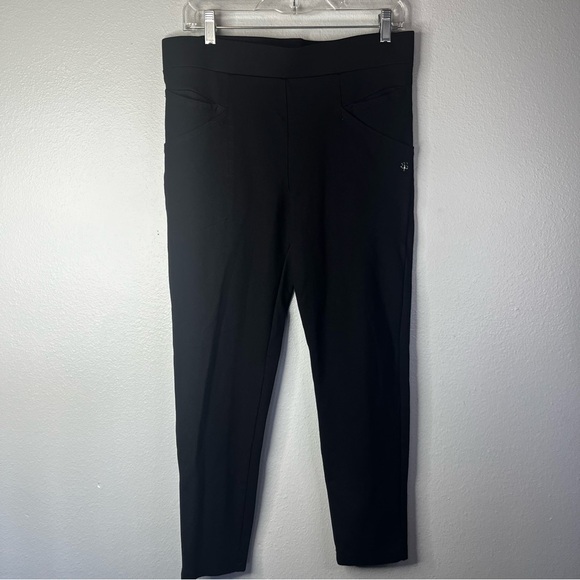 Betabrand Straight Taper Pant Legging Heavyweight Large Black Athleisure Pull On - Picture 1 of 9